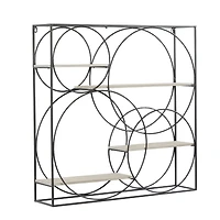 Gray Metal Contemporary Wall Shelf, 32" x 32" x 7"