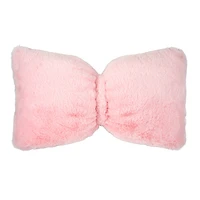 12" x 21" Light Pink Bow Faux Fur Pillow by Ashland®