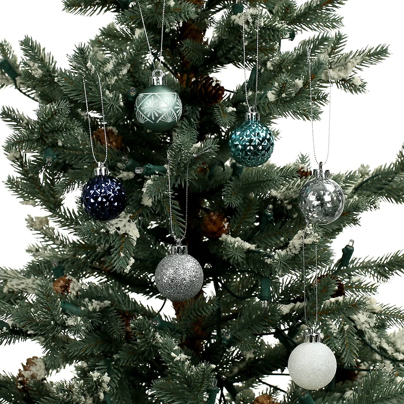 1.5" Blue & Silver Shatterproof Ball Ornament Set by Ashland®