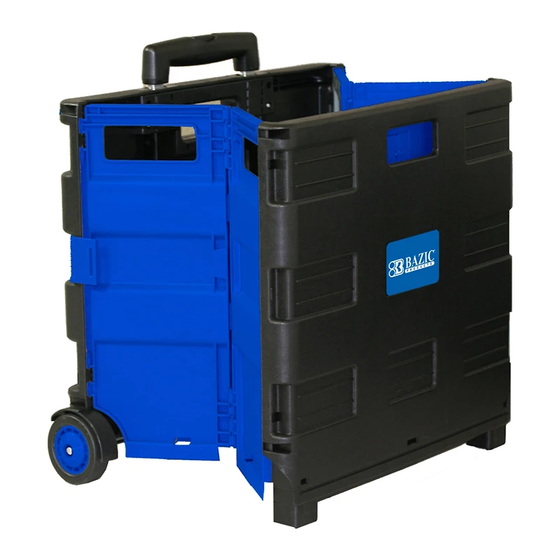 BAZIC® Folding Cart on Wheels with Lid Cover