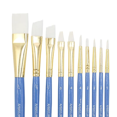 12 Packs: 10 ct. (120 total) White Synthetic 10 Piece Brush Set by Artist's Loft® Neccessities™
