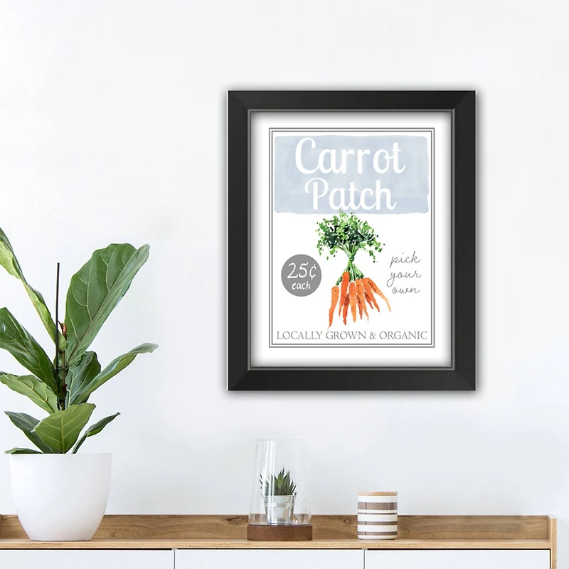 Carrot Patch Sign 4 11" x 14" Black Framed Print Under Plexiglass