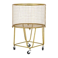 24" Gold Iron Glam Storage Cart