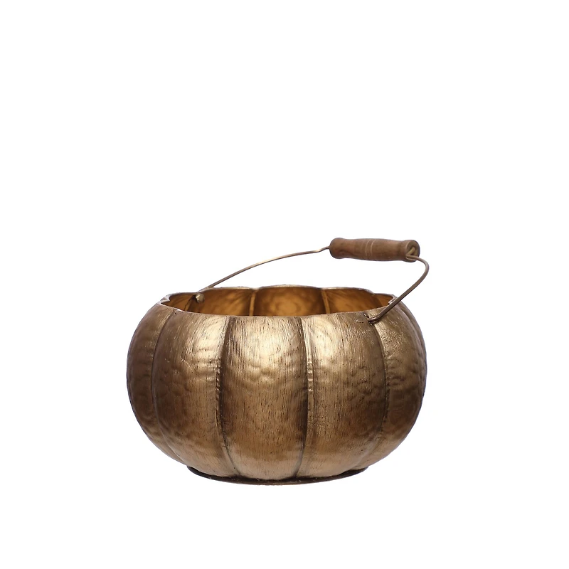 Gold Pumpkin Decorative Container by Ashland