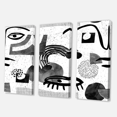 Designart - Collage of Eyes & Doodles In Contemporary Style II
