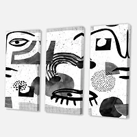 Designart - Collage of Eyes & Doodles In Contemporary Style II