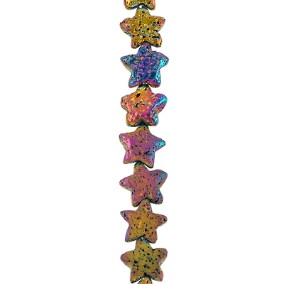 13.5mm Multicolor Star Plated Lava Beads by Bead Landing™