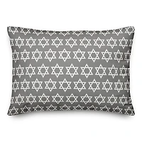 Gray Star of David Pattern 14x20 Spun Poly Pillow