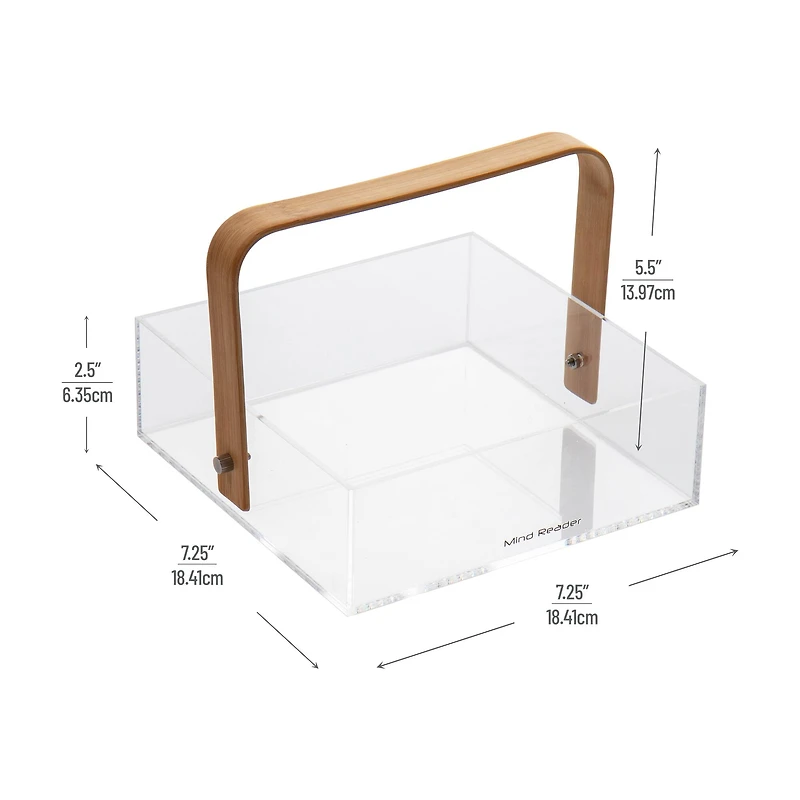 Mind Reader Bamboo & Acrylic Napkin Caddy