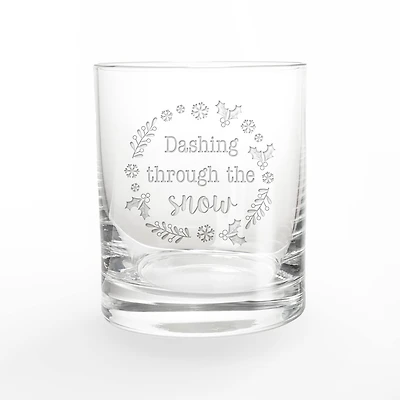 Dashing Through the Snow 11oz. Whiskey Glass