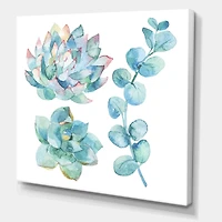 Designart - Eucalyptus Leaves and Succulents