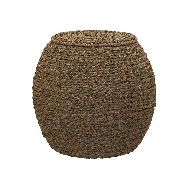 Household Essentials 19" Woven Natural Seagrass Storage End Table