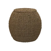 Household Essentials 19" Woven Natural Seagrass Storage End Table