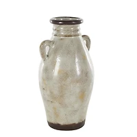 18" Cream Ceramic Antique Style Amphora Vase