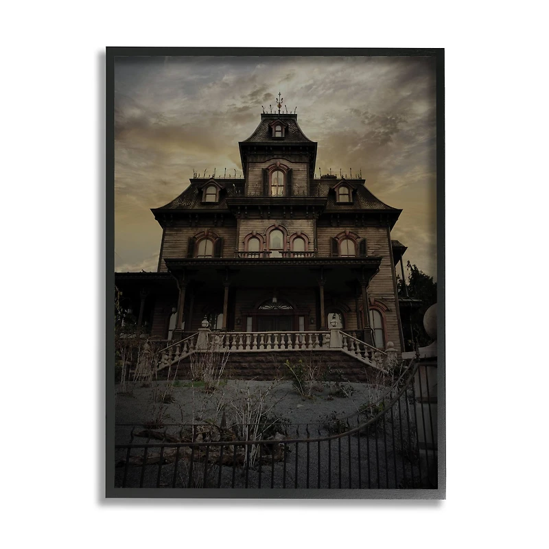 Stupell Industries Haunted House Landscape Framed Giclee Art