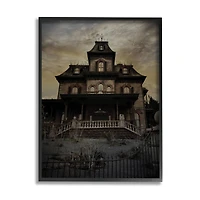 Stupell Industries Haunted House Landscape Framed Giclee Art
