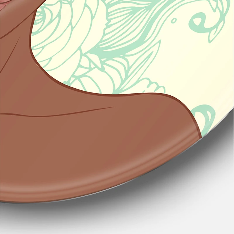 Designart - Portrait of Afro American Woman With Blue Hair I