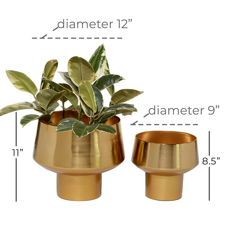 Gold Metal Glam Planter Set