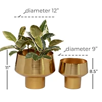 Gold Metal Glam Planter Set