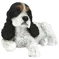 Design Toscano 10" Black & White Cocker Spaniel Puppy Dog Statue