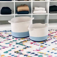Honey Can Do Blue Ombré Nesting Cotton Rope Storage Basket Set