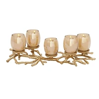 6" Gold Aluminum Coastal Candle Holder