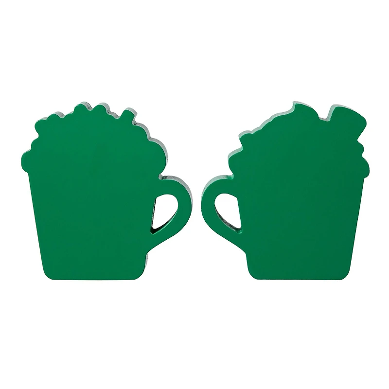 Glitzhome® 5.25" Wooden St. Patrick's Coffee Cup Table Décor Set
