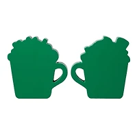 Glitzhome® 5.25" Wooden St. Patrick's Coffee Cup Table Décor Set