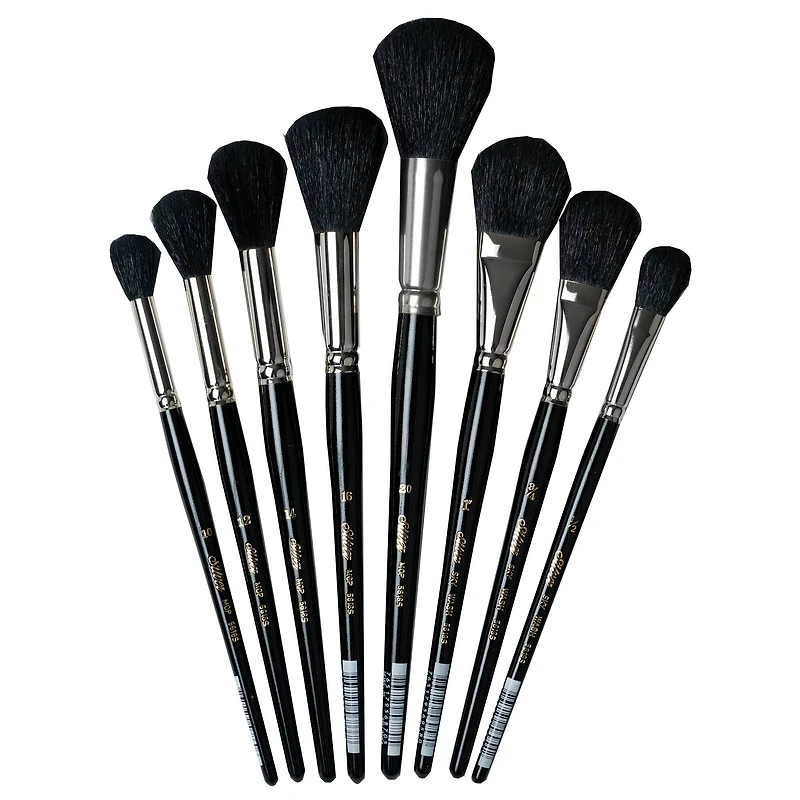Silver Brush Limited Silver Mops™ 8 Piece Round and Oval Black Brush Set
