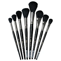 Silver Brush Limited Silver Mops™ 8 Piece Round and Oval Black Brush Set