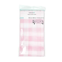 24 Pack: 54" x 108" Pink Gingham Plastic Table Cover by Celebrate It™