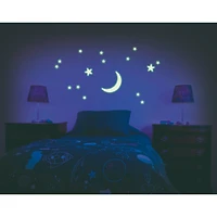 Glow-In-The-Dark Crescent Moon & Stars Set