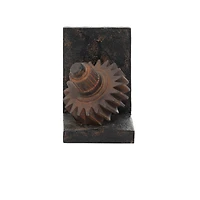 Brown Industrial Gear Bookends Set
