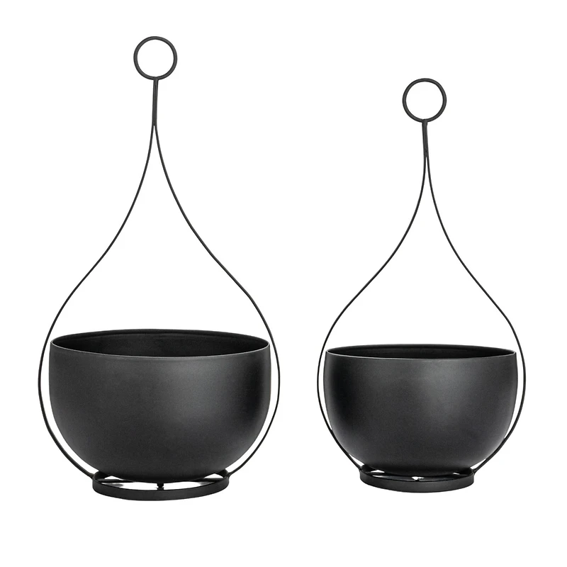 Hello Honey® Black Decorative Hanging Metal Planter Set