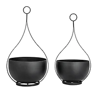 Hello Honey® Black Decorative Hanging Metal Planter Set