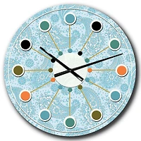 Designart Asian Floral Paisley Mid-Century Modern Wall Clock