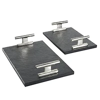 Black Marble Textured Decorative Tray Set