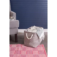 Small Gray Polyester Variegated Rectangle Bin
