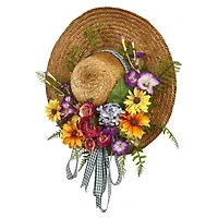 18" Mixed Flower Hat Wreath