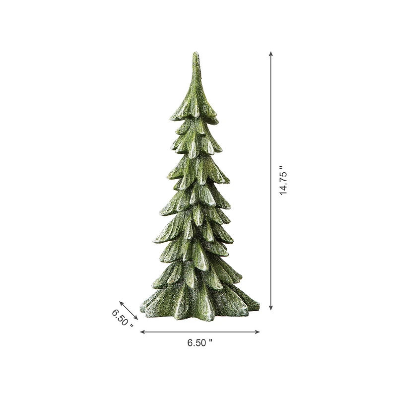 Glitzhome® 14.75" Green Christmas Tree Table Décor