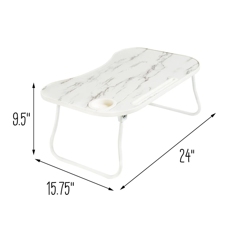 Honey Can Do White Marble Collapsible Folding Lap Desk