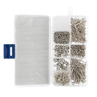 John Bead 8 Slot Round Silver Assortment Findings Jewelry Making Kit, 671ct.