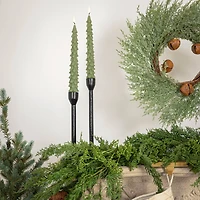 Hello Honey 10" Green Unscented Tree Shaped Taper Candles, 2ct.