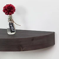 Small Black Round Wood Floating Wall Shelf