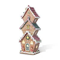 Glitzhome® 18.5" Lighted Resin Christmas Gingerbread House Table Decor