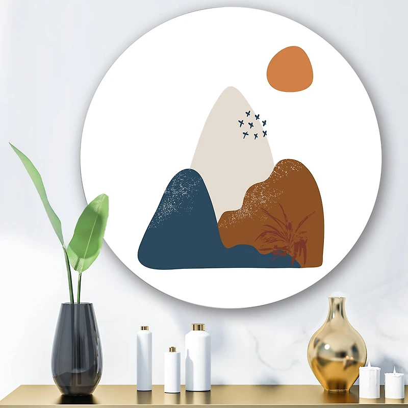 Designart - Abstract Flowers On Minimal Shapes VI