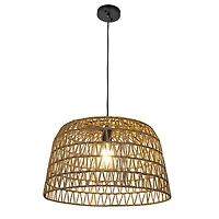 Hello Honey® 19.5" Boho Open Weave Metal and Paper Rope Ceiling Light