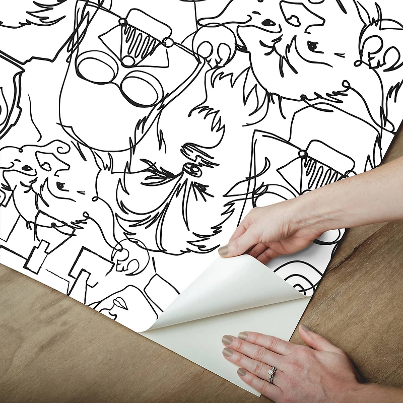 RoomMates Black Star Wars™ Saga Line Sketches Peel and Stick Wallpaper