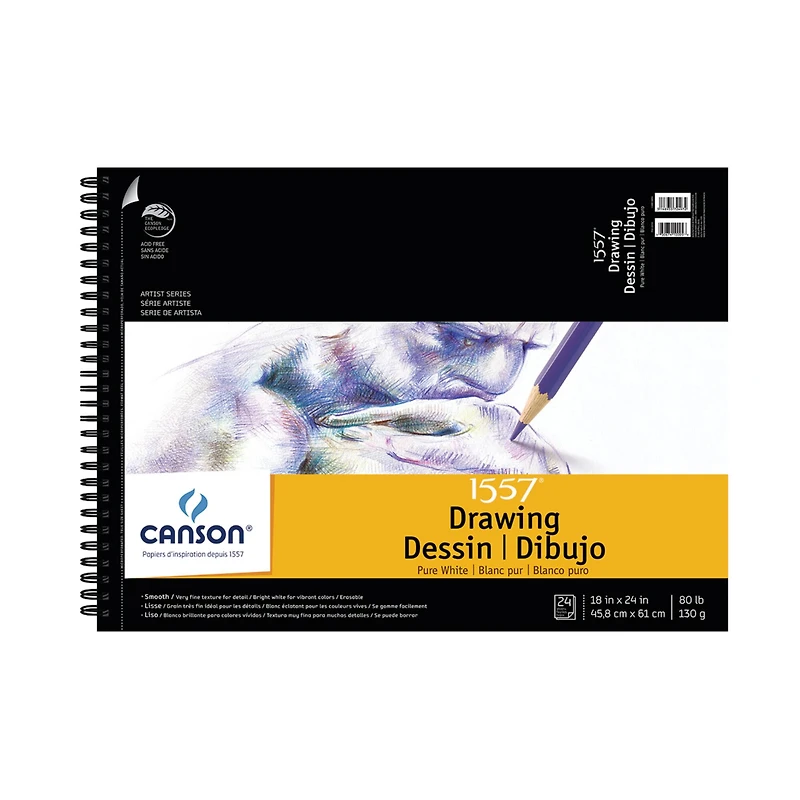 6 Pack: Canson® 1557® Artist Series Pure White Drawing Pad