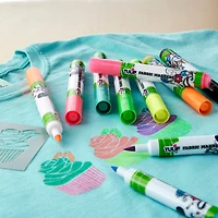 12 Packs: 10 ct. (120 total) Tulip® Fabric Markers® Brush Tip Neon